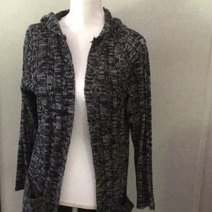 Faded Glory Black and White long length sweater